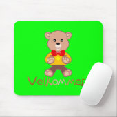 Velkommen Bear Apple Green Welcome マウスパッド (マウス)