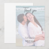 Vellumエレガント写真フェイクビーチ結婚式ありがとう サンキューカード (正面/裏面)