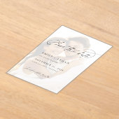 Vellumオエレガントーバーレイ写真結婚式の日付を保存 アクリル招待状 (レイダウン)