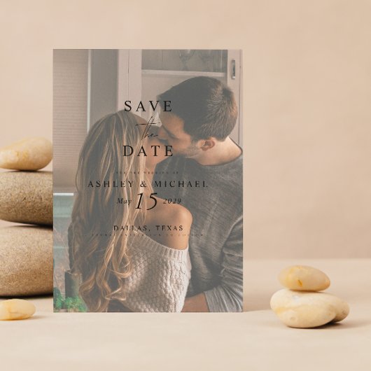 Vellumオエレガントーバーレイ水彩写真QRコード セーブザデート