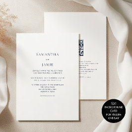 Vellumオーバーレイのミニマルなブルー文字の背景 招待状