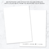 Vellumオーバーレイのモノグラム白の背景 招待状