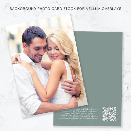 Vellumオーバーレイの写真QRコードセージ背景 招待状