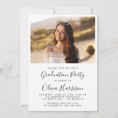 Vellumオーバーレイの卒業写真の背景 招待状 (裏面)