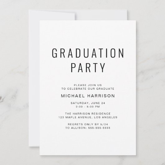 Vellumオーバーレイの卒業写真の背景 招待状 (裏面)