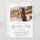 Vellumオーバーレイの卒業写真の背景 招待状 (裏面)