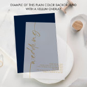 VellumオーバーレイのPlain Navy Blue背景 招待状