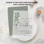VellumオーバーレイのPlain Sage Green背景 招待状