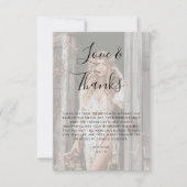 Vellumオーバーレイフォトラブ&感謝していブライダルシャワー サンキューカード (正面)