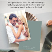 Vellumオーバーレイ用シックな写真のセージ背景 招待状