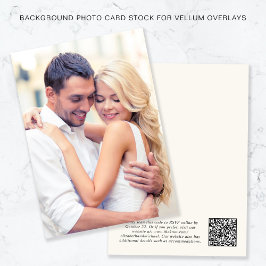 Vellumオーバーレイ用フォトQRコードクリーム背景 招待状