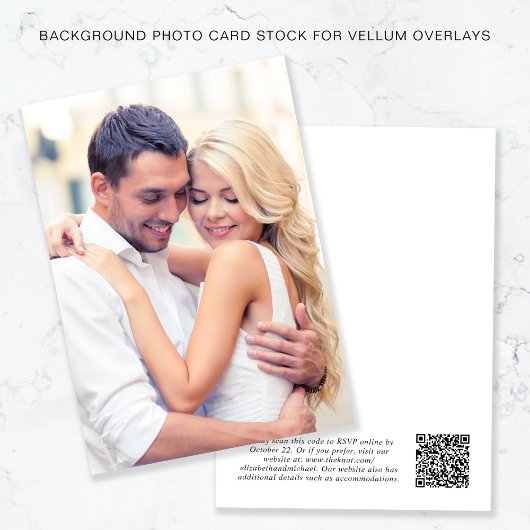 Vellumオーバーレイ用フォトQRコードホワイト背景 招待状