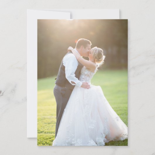 vellumカー結婚ド感謝していには2枚の写真を使用 サンキューカード (正面)