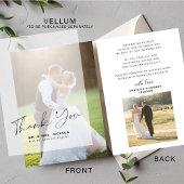 vellumカー結婚ド感謝していには2枚の写真を使用 サンキューカード