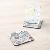 Vellumフェイクフローラ写真結婚の結び目 コースター (右側)