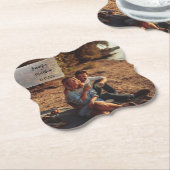 Vellumフォトオフェイクーバーレイカスタムウェディング ペーパーコースター (アングル)