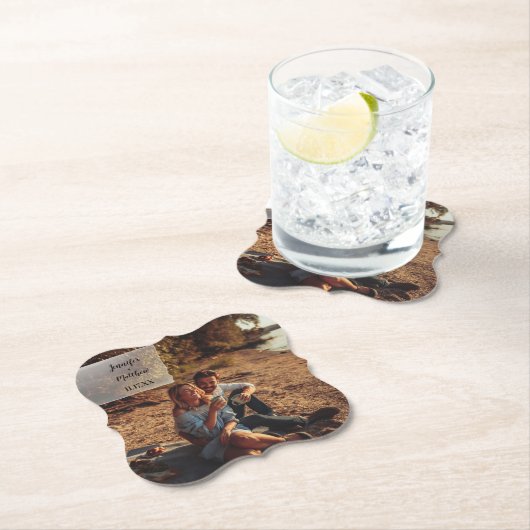 Vellumフォトオフェイクーバーレイカスタムウェディング ペーパーコースター (インサイチュ)