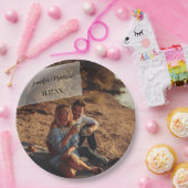 Vellumフォトオフェイクーバーレイカスタムウェディング ペーパープレート (パーティー)