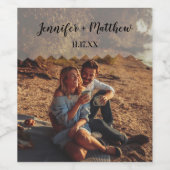 Vellumフォトオフェイクーバーレイカスタムウェディング ワインラベル (シングルラベル)