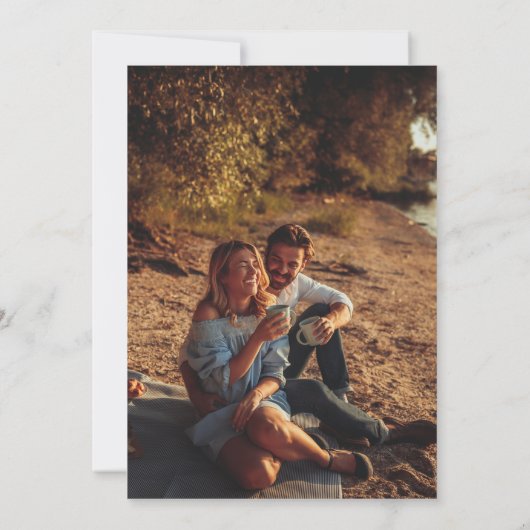 Vellumフォトオフェイクーバーレイカスタムウェディング 招待状 (裏面)