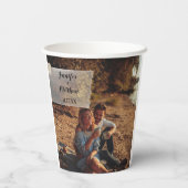 Vellumフォトオフェイクーバーレイカスタムウェディング 紙コップ (裏面)