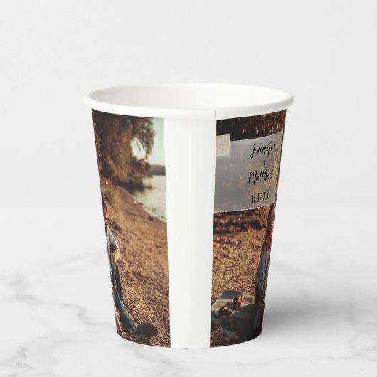 Vellumフォトオフェイクーバーレイカスタムウェディング 紙コップ (右)