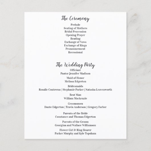 Vellumフォトオーバーレイフェイクカスタムウェディングプログラム (裏面)