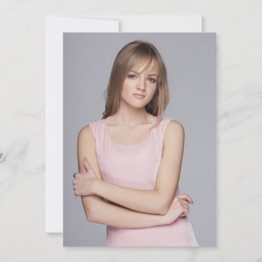 Vellumフォトプログラム誕生日のバックグラウンドカード 招待状 (正面)