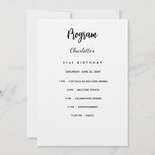 Vellumフォトプログラム誕生日のバックグラウンドカード 招待状 (裏面)