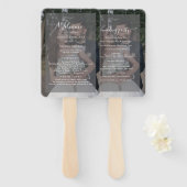 Vellumブラック&ホワイトオーバーレイフォト結婚式 プログラム ハンドファン (正面&裏面)