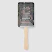 Vellumブラック&ホワイトオーバーレイフォト結婚式 プログラム ハンドファン (裏面)