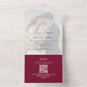 Vellum写真エレガントオーバーレイBurgundy | QRコード オールインワン招待状 (内側)