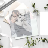 Vellum効果フェイクフォト結婚式招待状 インビテーションポストカード