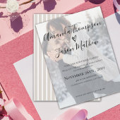 Vellum効果フェイクフォト結婚式招待状 インビテーションポストカード