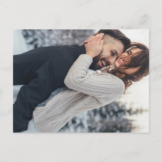 Vellum効果フェイクフォト結婚式招待状 インビテーションポストカード (裏面)