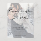 Vellum効果フェイクフォト結婚式招待状 インビテーションポストカード (正面)