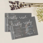 Vellum効果フェイク2フォトエレガントな結婚式 出欠カード