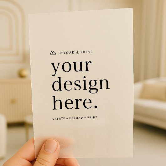 Vellum招待状デザインアップロード5" x 7" ベラム紙招待状