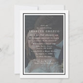 Vellum白と黒のフレームの写真ブライダルシャワー 招待状 (正面)