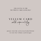 Vellum結婚式招待用QRコード付きフォトカード 招待状