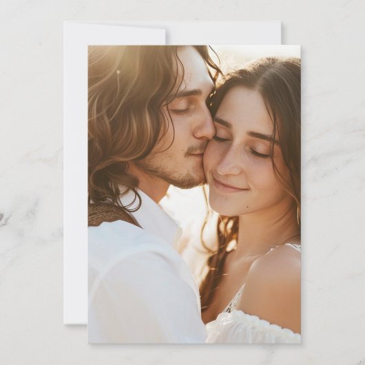 Vellum背景結婚式の日付写真を保存 セーブザデート (正面)