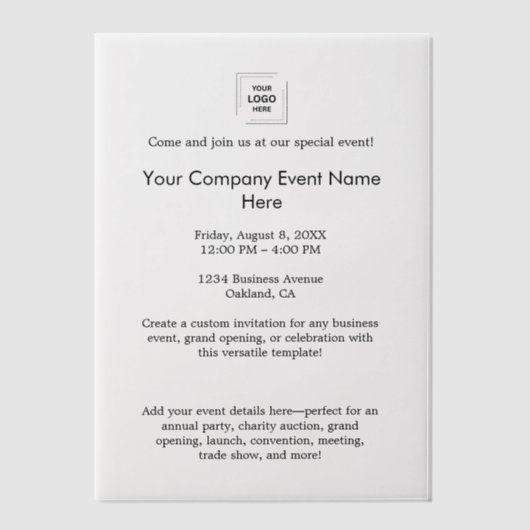 Vellum 企業イベント ブランディング デザイン ベラム紙招待状 (正面)
