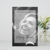 Vellum Effect Budget Wedding BW Photo Thanks  (スタンド正面)