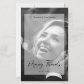 Vellum Effect Budget Wedding BW Photo Thanks  (正面)