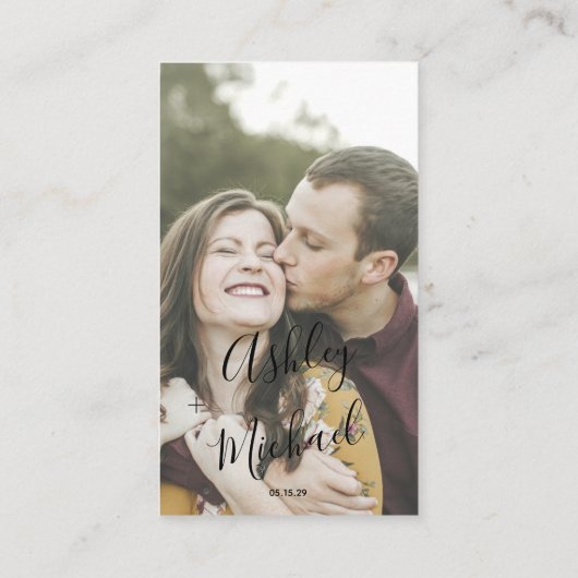 Vellum Look Hand Letteredタイポグラフィ写真 エンクロージャーカード (裏面)