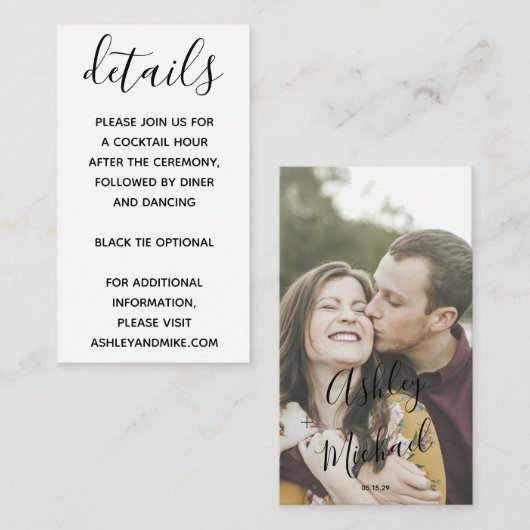 Vellum Look Hand Letteredタイポグラフィ写真 エンクロージャーカード (正面/裏面)