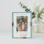 Vellum Overlayフルフォト日付を保存 案内ポストカード (スタンド正面)