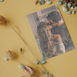 Vellum Overlay 2写真書道婚約 招待状