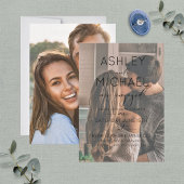 Vellum Overlay 2写真書道婚約 招待状