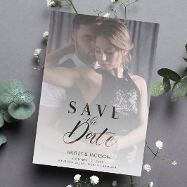 Vellum Transparencyモダンの写結婚真スクリプト マグネット招待状